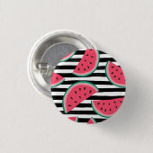 Badge Rond 2,50 Cm Pastèque douce sur les rayures noires et le motif (Devant & derrière)