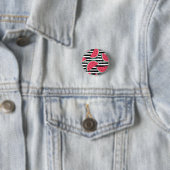 Badge Rond 2,50 Cm Pastèque douce sur les rayures noires et le motif (En situation)