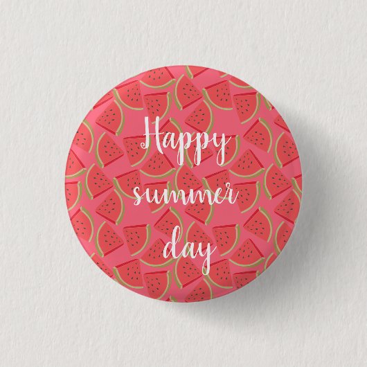 Badge Rond 2,50 Cm Pastèque rose moderne, été (Devant)