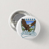 Badge Rond 2,50 Cm Patch de voyage en Alaska (Devant & derrière)