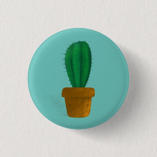 Badge Rond 2,50 Cm Pâte d'épingle de cactus à boutons mignons dessiné (Devant)