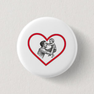 Badge Rond 2,50 Cm Paternité joyeuse - Papa et bébé