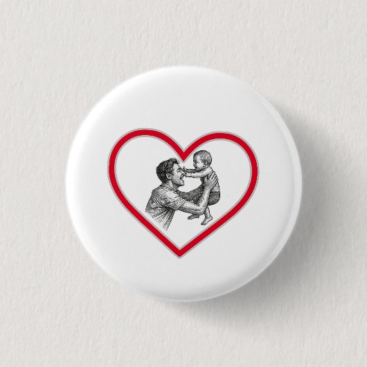 Badge Rond 2,50 Cm Paternité joyeuse - Papa et bébé (Devant)