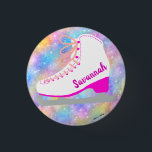 Badge Rond 2,50 Cm Patinage artistique personnalisé<br><div class="desc">Bouton de conception originale de patinage sur glace mignon. Personnalisez-le avec votre propre nom/texte. Autres couleurs et dessins disponibles. Veuillez voir mes autres articles de patinage artistique dans mon magasin. Joyeux patin ! *Design de patins à glace dessinés à la main par moi. Tous mes designs sont originaux ! Seulement...</div>