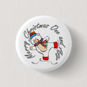 Badge Rond 2,50 Cm Patinage sur glace Ours polaire Noël (Devant)