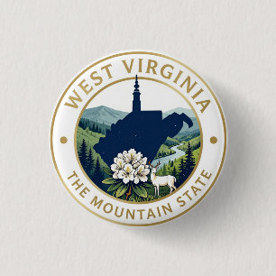 Badge Rond 2,50 Cm Patrimoine de VIRGINIE-OCCIDENTALE Mountain State
