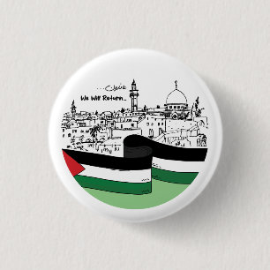 Badge Rond 2,50 Cm Patrimoine palestinien et espoir : nous reviendron