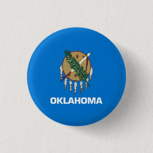 Badge Rond 2,50 Cm Patriotic Oklahoma State Flag