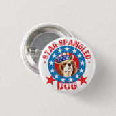 Badge Rond 2,50 Cm Patriotique Cavalier Roi Charles Spaniel (Devant & derrière)