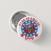 Badge Rond 2,50 Cm Patriotique Dachshund (Devant & derrière)