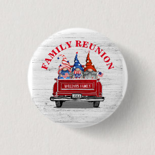 Badge Rond 2,50 Cm Patriotique Gnome Vintage Camion Rouge Réunion de 