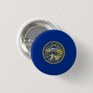 Badge Rond 2,50 Cm Pavillon d'État du Nebraska USA