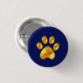 Badge Rond 2,50 Cm Paw d'or sur bleu (Devant & derrière)