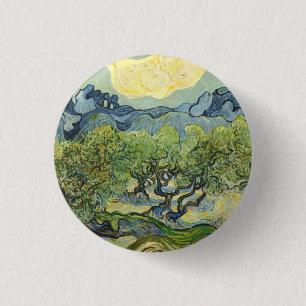 Badge Rond 2,50 Cm Paysage avec Olive Vincent Willem van Gogh