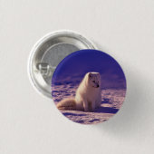 Badge Rond 2,50 Cm Paysage de neige de l'hiver de Fox Arctique (Devant & derrière)