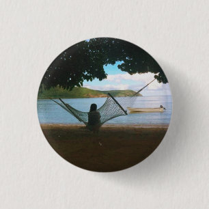 Badge Rond 2,50 Cm Paysage de rêve de la plage des Fidji 