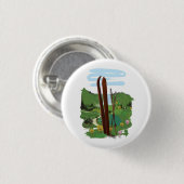 Badge Rond 2,50 Cm Paysage de ski (Devant & derrière)