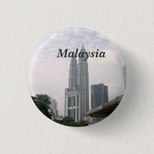 Badge Rond 2,50 Cm Paysage urbain de la Malaisie (Devant)