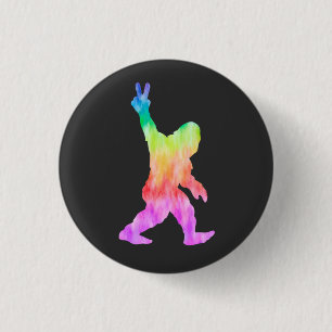 Badge Rond 2,50 Cm Peace Love Bigfoot  