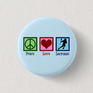 Badge Rond 2,50 Cm Peace Love Lacrosse