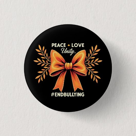 Badge Rond 2,50 Cm Peace Love Unity End Violence (Devant)