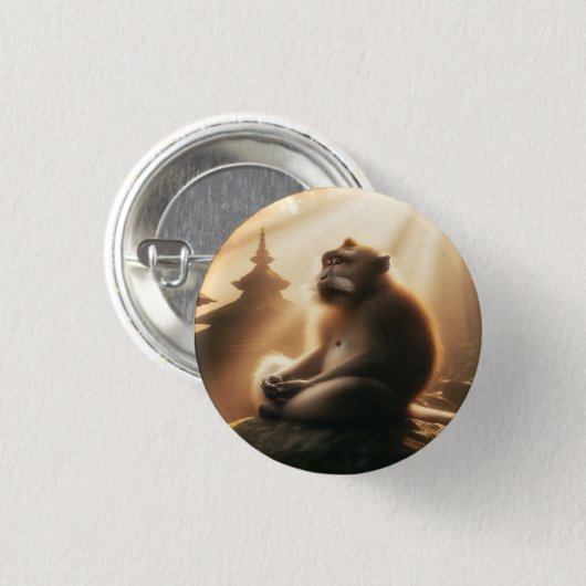 Badge Rond 2,50 Cm Peaceful Monkey Button (Devant & derrière)