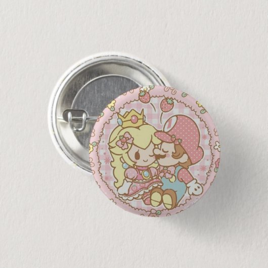 Badge Rond 2,50 Cm Peach et Mario (Devant & derrière)