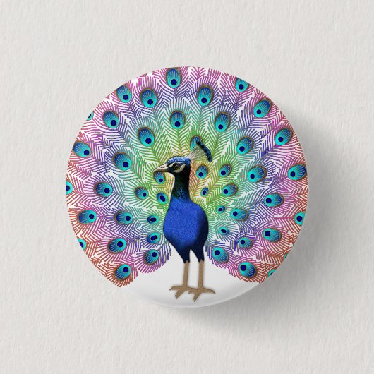 Badge Rond 2,50 Cm Peacock coloré (Devant)