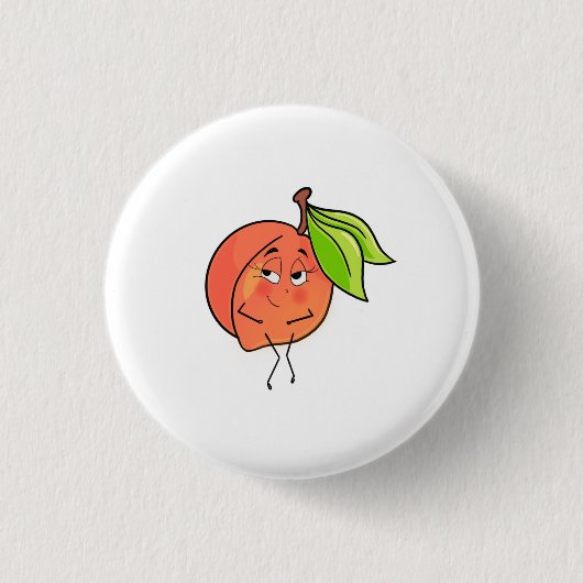 Badge Rond 2,50 Cm Pêche, joues douces, thème fruit (Devant)