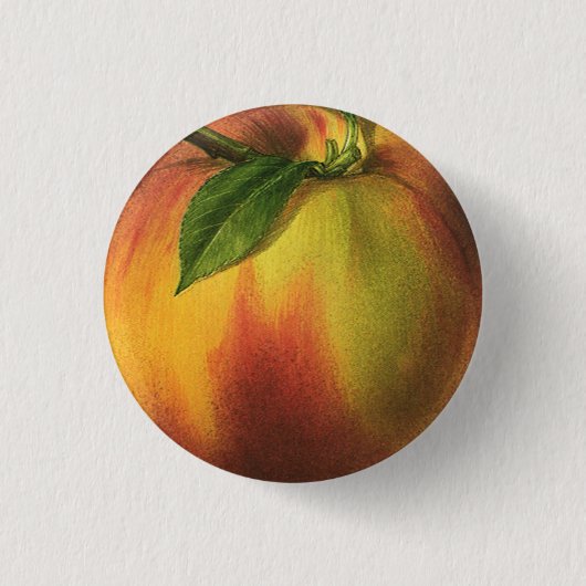Badge Rond 2,50 Cm Pêche petite, 1 bouton rond de pouce de ¼ (Devant)