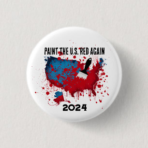 Badge Rond 2,50 Cm Peindre le rouge américain à nouveau élection 2024