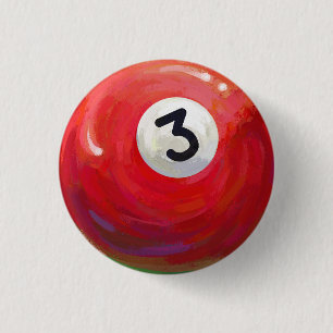 Badge Rond 2,50 Cm Peint 3 Motif de billard