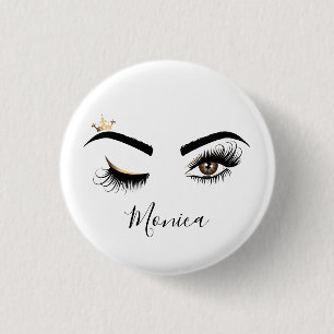 Badge Rond 2,50 Cm Peintre de maquillage Lash du salon de beauté des