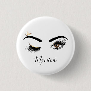 Badge Rond 2,50 Cm Peintre de maquillage Wink Eye Brown Eye Beauté Sa