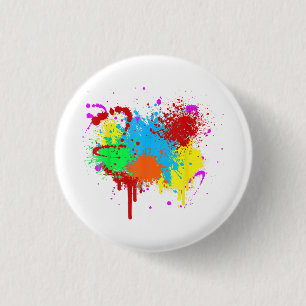 Badge Rond 2,50 Cm Peinture Abstraite à l'Éclaboussure de Peinture Jo