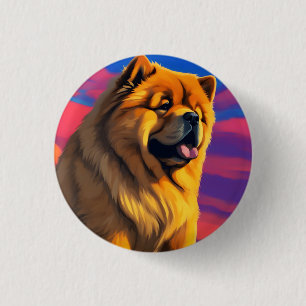 Badge Rond 2,50 Cm Peinture de Chow Chow