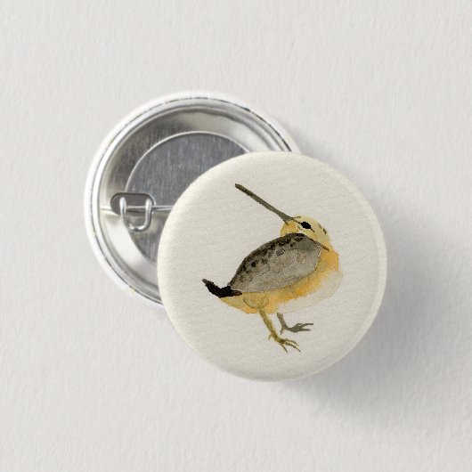 Badge Rond 2,50 Cm Peinture de Timberdoodle d'aquarelle (Devant & derrière)