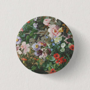 Badge Rond 2,50 Cm Peinture florale de fleurs colorées vintage jolies