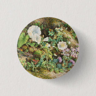 Badge Rond 2,50 Cm Peinture florale de fleurs de pétunias vintage jol