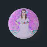 Badge Rond 2,50 Cm Peinture Mäda Primavesi de Gustav Klimt<br><div class="desc">Bouton peint Mäda Primavesi de Gustav Klimt.</div>