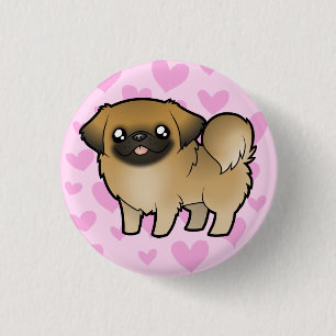Badge Rond 2,50 Cm Pekingese Love (coupe de chiot)