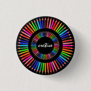 BADGE ROND 2,50 CM PENCILES CRÉATIFS PENCILES PENCILES COLORÉS