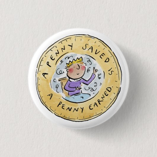 Badge Rond 2,50 Cm Penny épargnée (Devant)