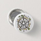 Badge Rond 2,50 Cm Pentacle Feuille (Devant & derrière)