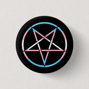 Badge Rond 2,50 Cm Pentagramme transgenre inversé