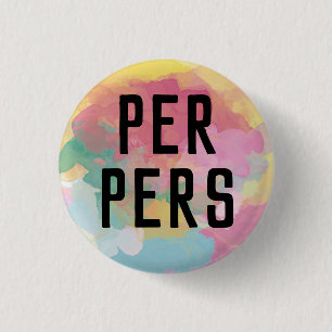 Badge Rond 2,50 Cm Per Pers Pronouns Button