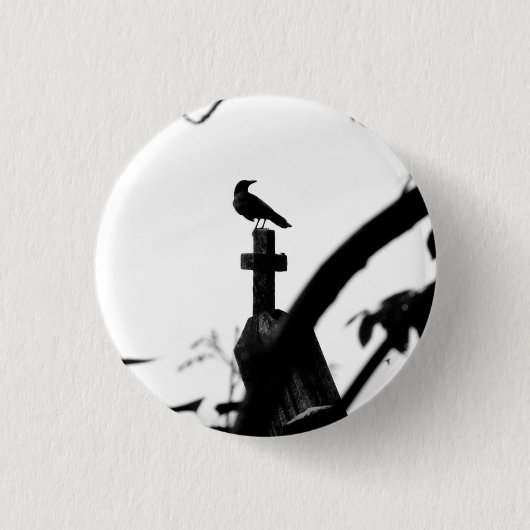 Badge Rond 2,50 Cm Perche du corbeau (Devant)