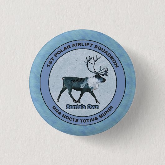 Badge Rond 2,50 Cm Père Noël 1er Polar Airlift Sqdn - Subduit (Devant)