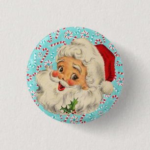 Badge Rond 2,50 Cm Père Noël avec des menthes poivrées