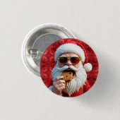 Badge Rond 2,50 Cm Père Noël cool (Devant & derrière)